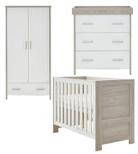 Obaby Nika Mini 3 Piece Nursery Furniture Set - Grey Wash White