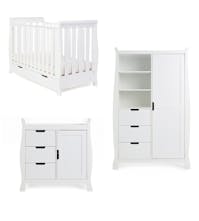 Obaby Stamford Mini Sleigh 3 Piece Nursery Furniture Set - White