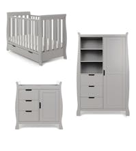 Obaby Stamford Mini Sleigh 3 Piece Nursery Furniture Set - Warm Grey
