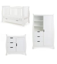 Obaby Stamford Luxe Sleigh 3 Piece Nursery Furniture Set - White