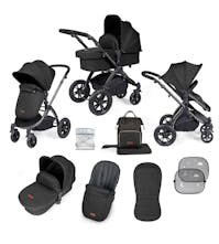 Ickle bubba Stomp Luxe 2 in 1 Plus Pushchair - Black Chassis