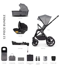 Venicci Tinum Upline Complete with Car Seat, Base  - Slate Grey