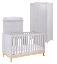 Babymore Mono 3 Piece Room Set with Cot Bed, Wardrobe & Changing Chest
